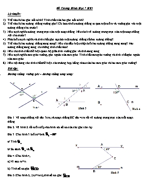 Đề xương Hình Học 7 HK I